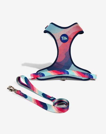 H Mesh Dog Harness + Leash Alpaca