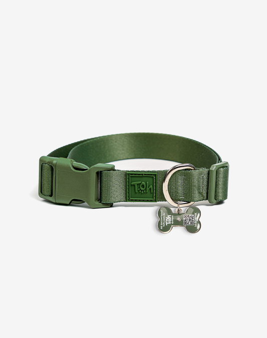 Adjustable Dog Collar with ID Tag Florest