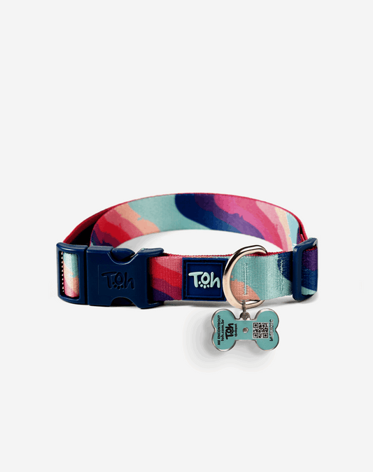 Adjustable Dog Collar with ID Tag Alpaca